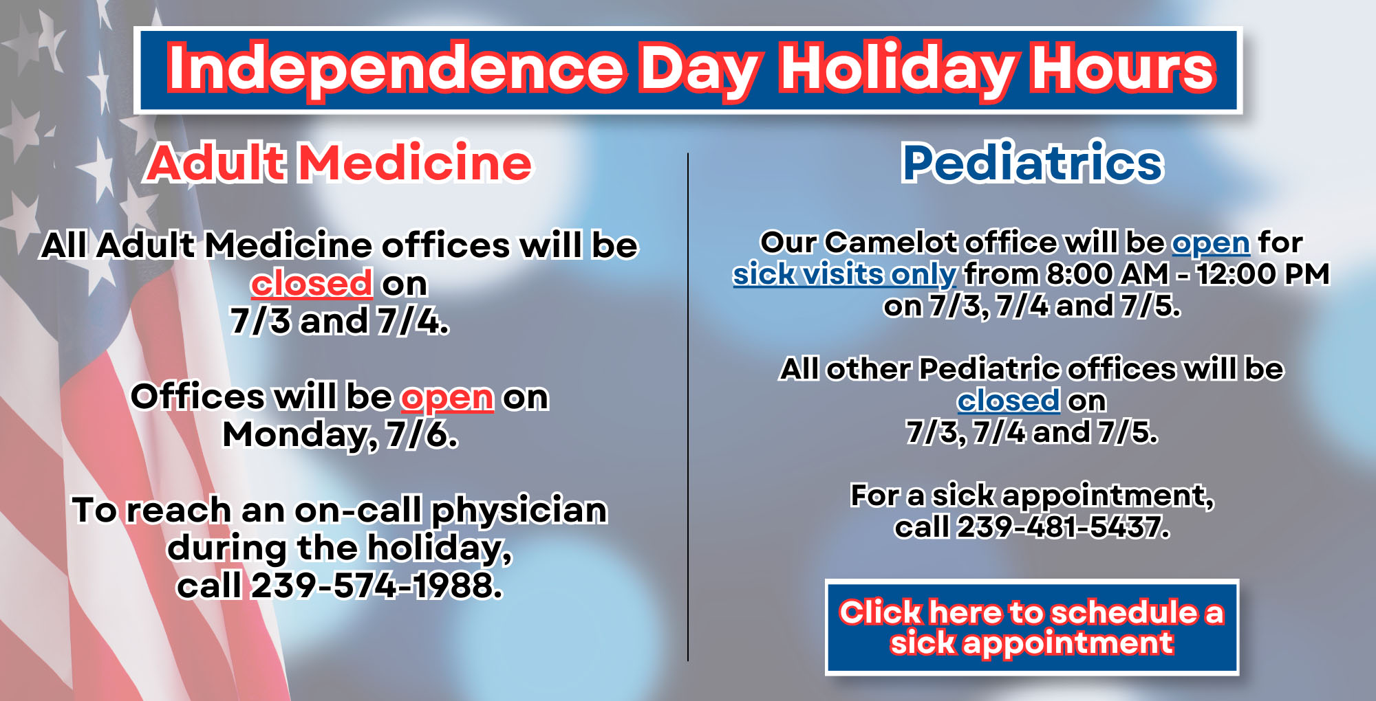 July 4 Office Closure Web Banner